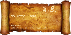 Maletta Emma névjegykártya