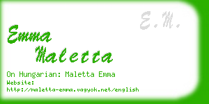 emma maletta business card